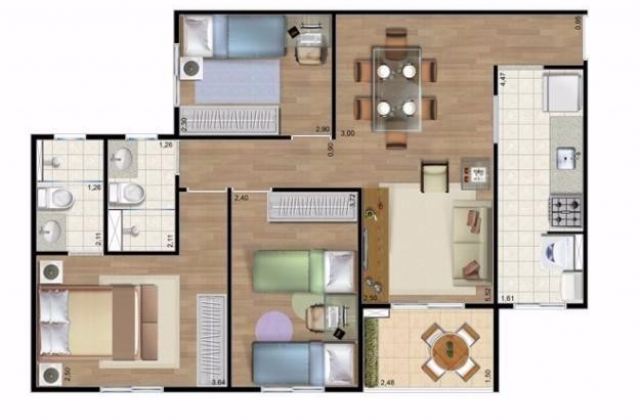 Imóvel Taubaté :: Residencial Leblon / Apartamento / 68,1 m²